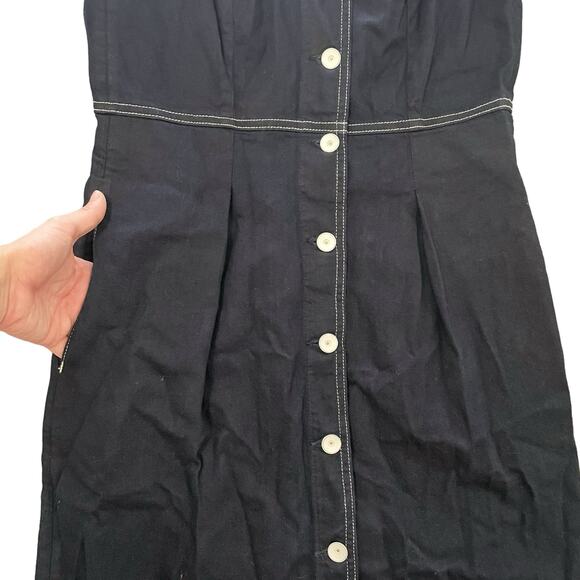 Father's Daughter LA Patti Vest Mini Dress "Brew" Japanese Denim Indigo Medium - Picture 8 of 12